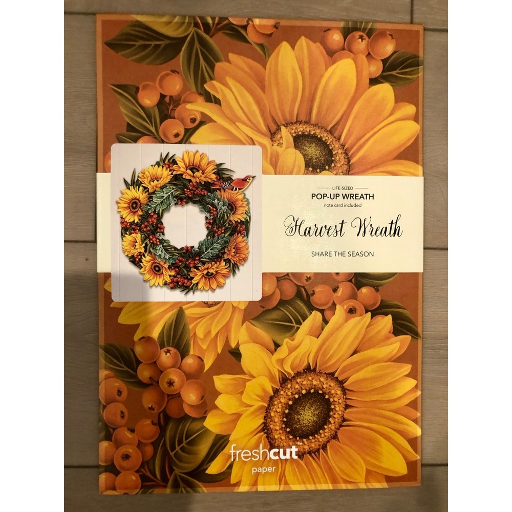 New Harvest Sunflower Wreath 15 inch Pop Up Wreath Reusable Life Sized